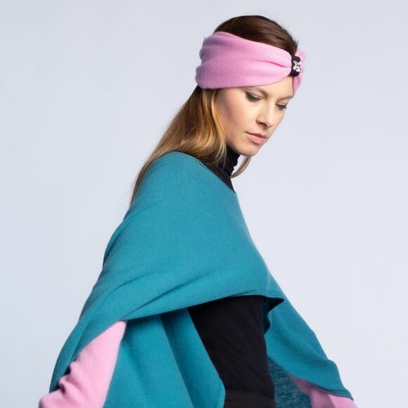 100% cashmere, Convertible headband-Sofia main image 10